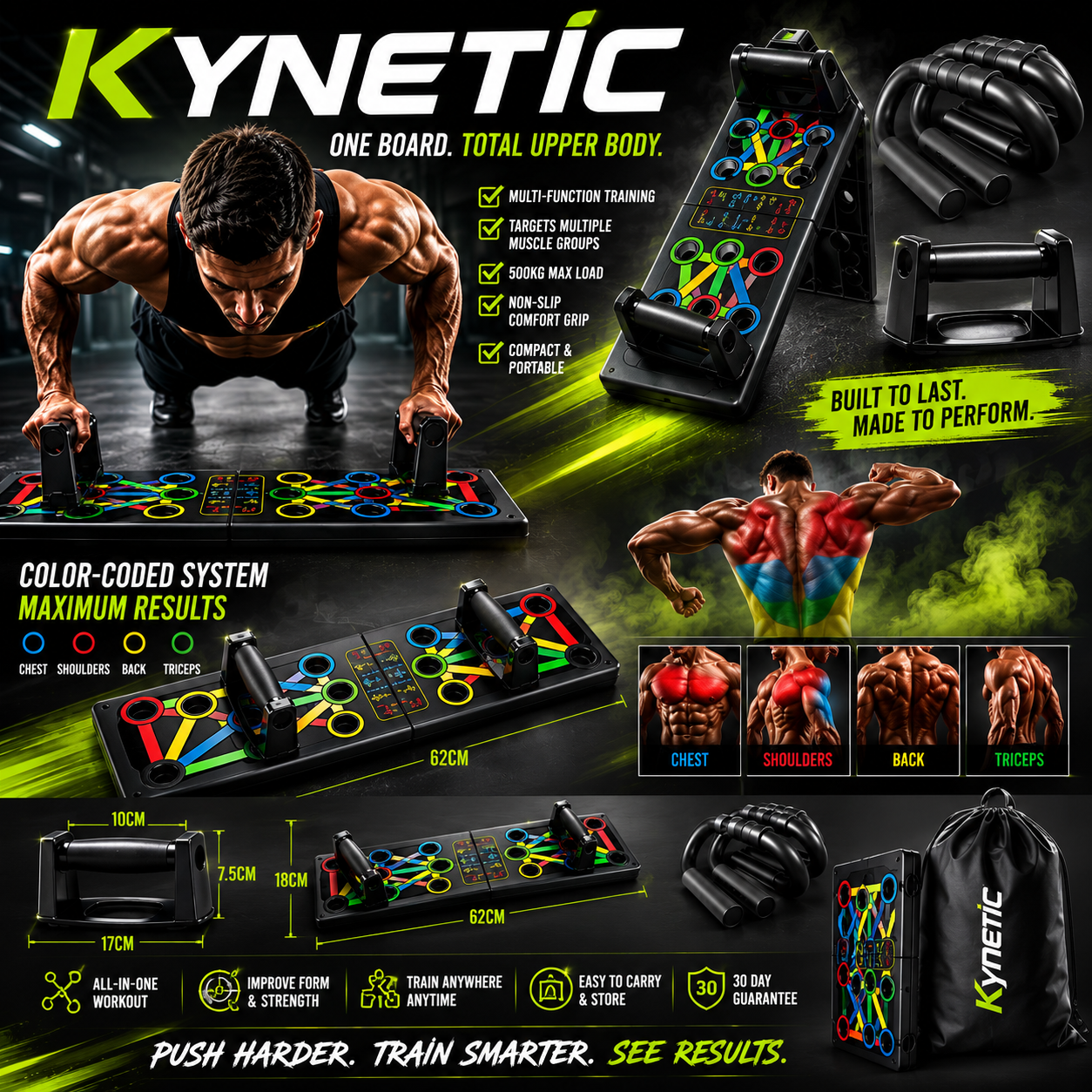 Kynetic™ Multifunction Push-Up Board Set – Portable Home Gym Strength Training System