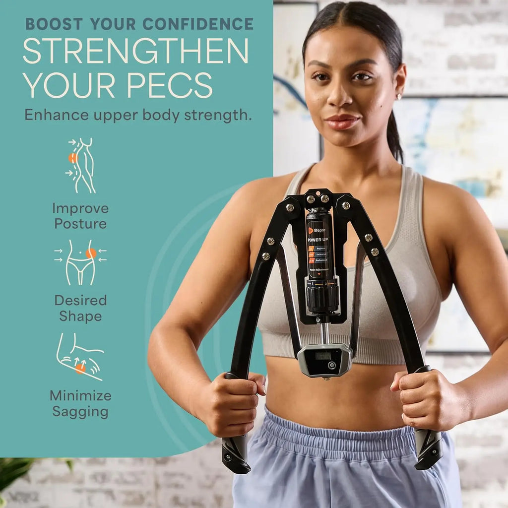 Lifepro Shredforce Hydraulic Power Chest Expander and Arm Twister Trainer Exerciser - Adjustable 22-440Lb Resistance